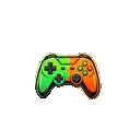 Neon gamepad action animated Discord emoji