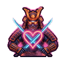 Samurai heart animated Discord emoji